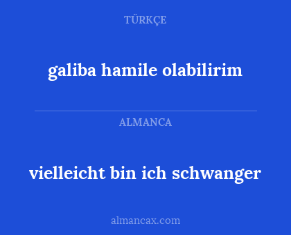 galiba hamile olabilirim - vielleicht bin ich schwanger