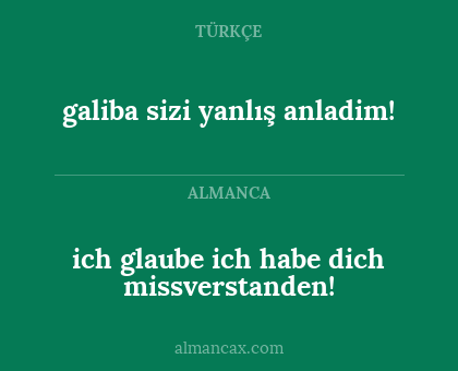 galiba sizi yanlış anladim! - ich glaube ich habe dich missverstanden!