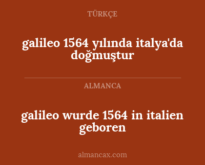 galileo wurde 1564 in italien geboren - galileo 1564 yılında italya'da doğmuştur