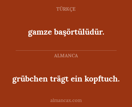 grübchen trägt ein kopftuch. - gamze başörtülüdür.