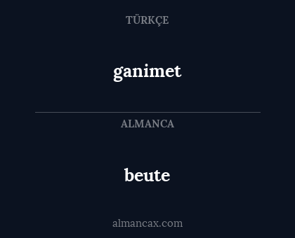beute - ganimet