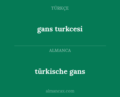 gans turkcesi - türkische gans