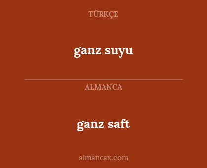 ganz saft - ganz suyu