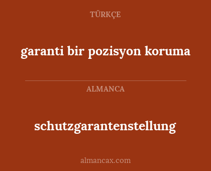 schutzgarantenstellung - garanti bir pozisyon koruma