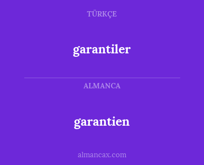 garantien - garantiler