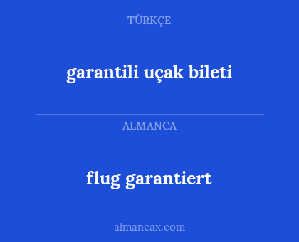 flug garantiert - garantili uçak bileti