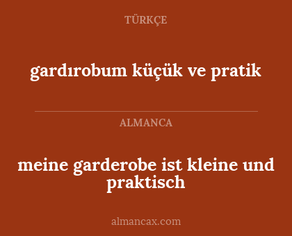 meine garderobe ist kleine und praktisch - gardırobum küçük ve pratik