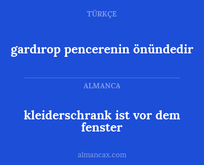 gardırop pencerenin önündedir - kleiderschrank ist vor dem fenster
