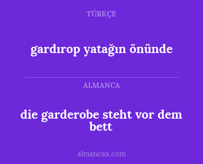 die garderobe steht vor dem bett - gardırop yatağın önünde