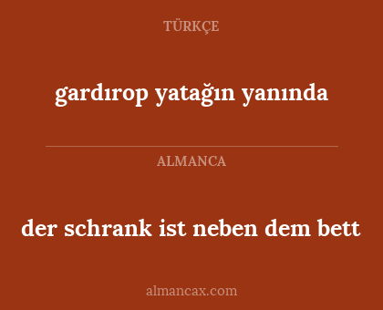 gardırop yatağın yanında - der schrank ist neben dem bett