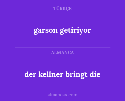 garson getiriyor - der kellner bringt die