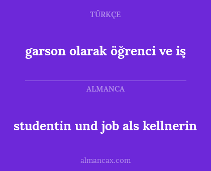 studentin und job als kellnerin - garson olarak öğrenci ve iş