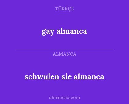 schwulen sie almanca - gay almanca