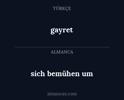 gayret - sich bemühen um