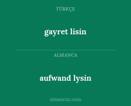 aufwand lysin - gayret lisin