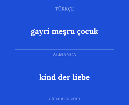 kind der liebe - gayri meşru çocuk
