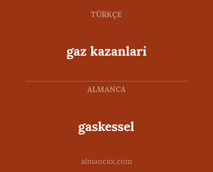 gaskessel - gaz kazanlari