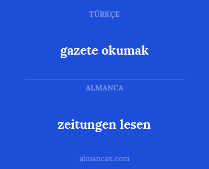 gazete okumak - zeitungen lesen