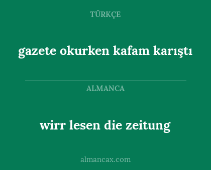 gazete okurken kafam karıştı - wirr lesen die zeitung