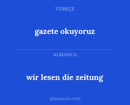 gazete okuyoruz - wir lesen die zeitung