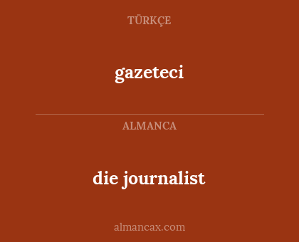 gazeteci - die journalist