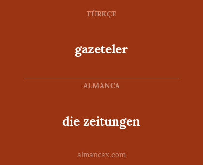 gazeteler - die zeitungen