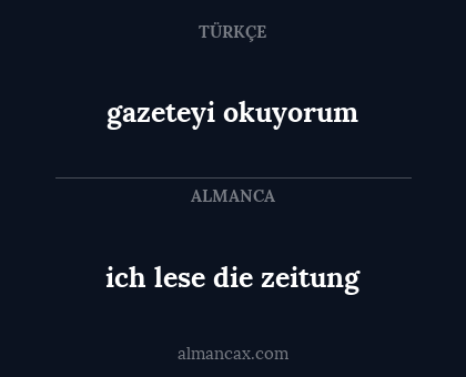 gazeteyi okuyorum - ich lese die zeitung