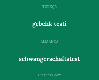 schwangerschaftstest - gebelik testi