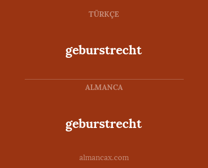 geburstrecht - geburstrecht