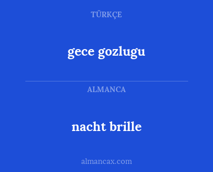nacht brille - gece gozlugu