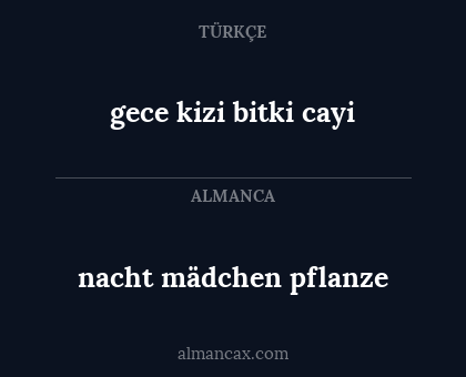 gece kizi bitki cayi - nacht mädchen pflanze