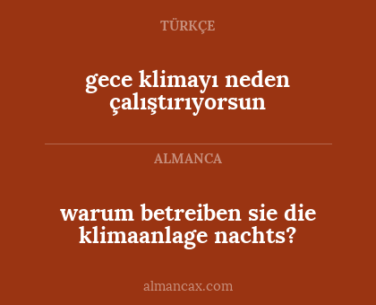 warum betreiben sie die klimaanlage nachts? - gece klimayı neden çalıştırıyorsun