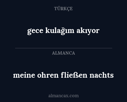 meine ohren fließen nachts - gece kulağım akıyor
