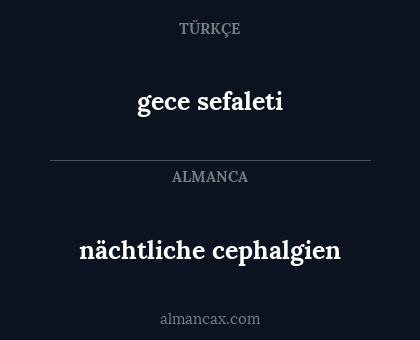 nächtliche cephalgien - gece sefaleti