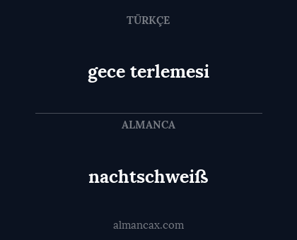 nachtschweiß - gece terlemesi