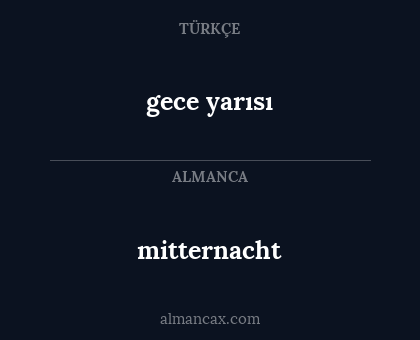 gece yarısı - mitternacht
