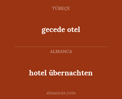 hotel übernachten - gecede otel