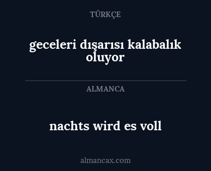 nachts wird es voll - geceleri dışarısı kalabalık oluyor