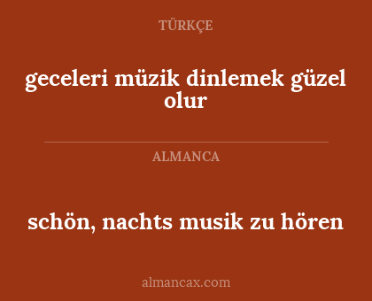 schön, nachts musik zu hören - geceleri müzik dinlemek güzel olur