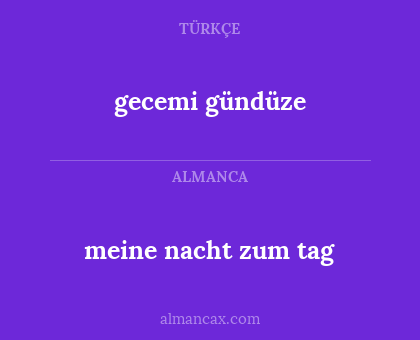 meine nacht zum tag - gecemi gündüze