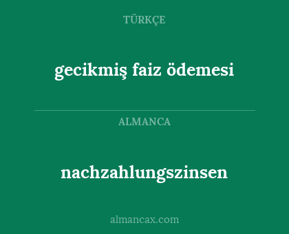 gecikmiş faiz ödemesi - nachzahlungszinsen