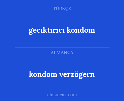 kondom verzögern - gecıktırıcı kondom
