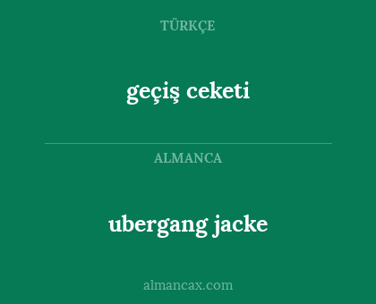 geçiş ceketi - ubergang jacke