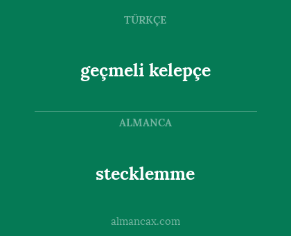 geçmeli kelepçe - stecklemme