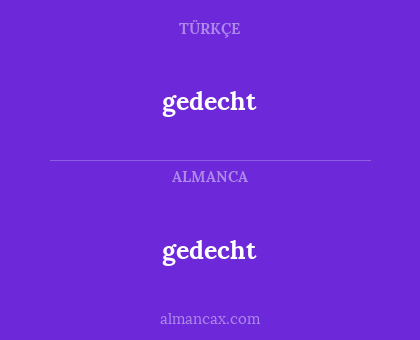 gedecht - gedecht