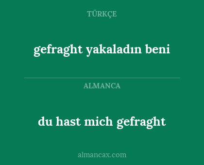 du hast mich gefraght - gefraght yakaladın beni