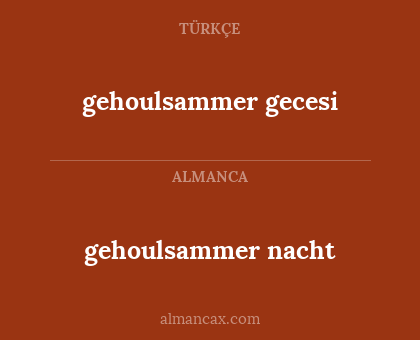 gehoulsammer gecesi - gehoulsammer nacht
