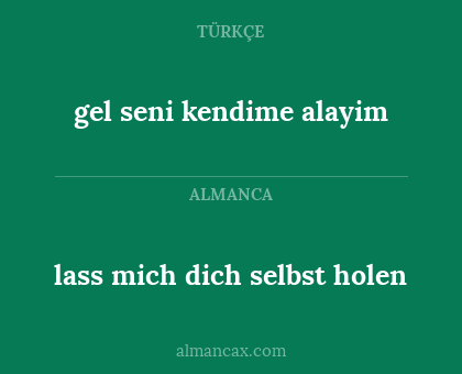 lass mich dich selbst holen - gel seni kendime alayim