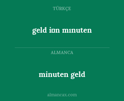 minuten geld - geld i̇n mınuten