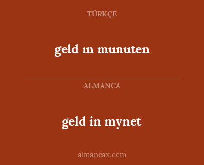 geld ın munuten - geld in mynet